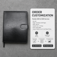 Carnet de notes professionnel en cuir PU avec reliure cousue et logo personnalisé, 120 feuilles, format B5 A4, fabrication OEM, vente en gros