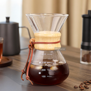 HIGHWIN 400ml 600ml 800ml Soporte de <span class=keywords><strong>madera</strong></span> Vidrio Cold Brew Coffee Maker Pour Cover Coffee Dripper - Product Image 4