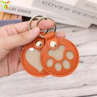 Pochette de rangement en cuir en forme de coeur pour poils d'animaux de compagnie souvenir de fourrure de chat patte porte-clés cadeaux breloque de sac commémoratif pour les amoureux des animaux de compagnie