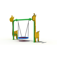 Ensemble de balançoires pour enfants avec structure métallique et sièges en plastique pour les aires de jeux extérieures des jardins d'enfants et des écoles