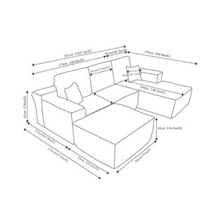 Sofá Seccional en Forma de L de Tres Plazas, Envasado al Vacío, Diseño Moderno en Tela, Ecológico y Duradero para Apartamento o Villa, Envío Gratuito, Muestra Disponible - Product Image 6
