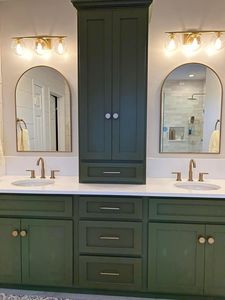 <span class=keywords><strong>Mobile</strong></span> <span class=keywords><strong>Bagno</strong></span> Doppio Freestanding Prima Custom in Rovere Chiaro con Doppio Lavabo e Torre Centrale Alta - Product Image 5