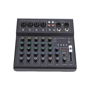 Mixer Audio Portatile a 6 Canali con Lettore MP3 BT, Alimentazione Phantom 48V, Amplificatore per Chitarra Integrato, Console Mixer per Studio - Product Image 5
