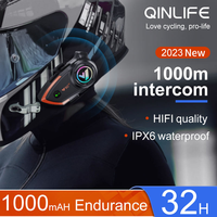 Casque Intercom Moto Y80-2X Haut de Gamme pour 2 Personnes, Portée 500M, Écouteurs Étanche IPX6 pour Communication
