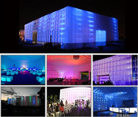 Portable sauter LED éclairage mobile boîte de nuit gonflable lumière cube tente mariage événement fête pour l'extérieur