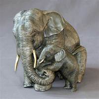 Vente en gros Hall d'hôtel Statue en bronze décorée de taille réelle tête d'éléphant buste Fengshui