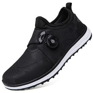 Zapatos Casuales para Hombre, Superficie Sintética Roja Lisa, Cierre de Perilla Giratoria, Transpirables, con Detalle Perforado, Zapatos de Golf para Uso en Campos Deportivos - Product Image 5