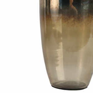 Vaso in vetro con accento scultoreo in metallo a forma di bottiglia per soggiorno, ufficio, decorazione per la casa, vaso per fiori - Product Image 5