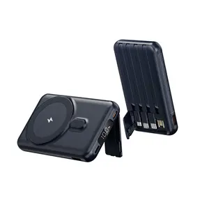 Portable avec support de téléphone banque d'alimentation sans fil magnétique 10000mAh mini banque d'alimentation avec câble charge rapide