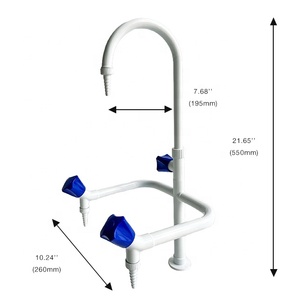 DEWASH Cina: Bottiglia per lavaggio occhi a doppia testa in acciaio inox SS304 di alta qualità, resistente, con montaggio su piano e ugello triplo da tavolo, bianco, 0.2-0.4Mpa - Product Image 5