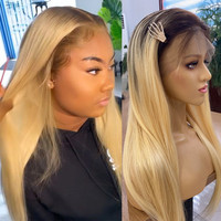 Perruque sans colle transparente Cuile 360 HD 13x4 en cheveux brésiliens Remy vierges à 100 %, densité 250 %, couleur méchée