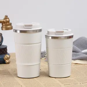 Cangkir kopi kustom 500ml Tumbler kopi Travel baja tahan karat dinding ganda ramah lingkungan terisolasi vakum