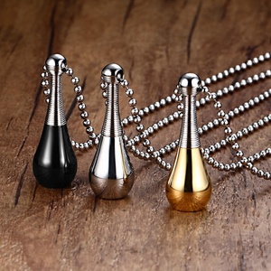 MECYLIFE pendentif bouteille de parfum en acier inoxydable, médaillon à vis, pendentif collier <span class=keywords><strong>boule</strong></span> de Bowling en forme d'urne - Product Image 1