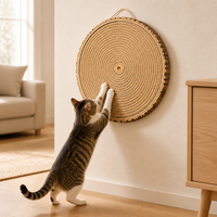 Grattoir à chat rond en liège naturel, planche à gratter circulaire pour chats d'intérieur, pour aiguiser les griffes