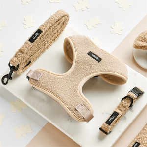 メーカーカスタムパーソナライズされた冬の豪華な小さな調節可能なフリースベルベットテディ犬のハーネスカスタム犬のハーネステディ - Product Image 1