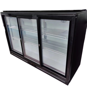 Refrigerador de barra de puerta de vidrio comercial debajo del mostrador botella de cerveza refrigerador de barra trasera negra de tres puertas - Product Image 2