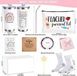 Women Appreciation 20 Oz <b>Teacher</b> Tumbler Pouch Bag Socks Thank You Box for <b>Teachers</b> Day Birthday Christmas <b>Gifts</b> - Product Image 4