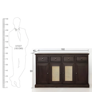 Buffet Kalasa en bois de Jodhpur de qualité supérieure avec finition noyer, design élégant, rangement spacieux, parfait pour le salon et la salle à manger - Product Image 4