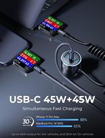 Chargeur de Voiture Métallique LISEN 90W, Adaptateur de Charge Rapide Multi-Ports USB-C Rétractable pour iPhone 17 Pro Max Samsung