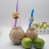 Bouteille de jus en plastique en forme d'ampoule LED à large ouverture de 500 ml et 700 ml, 7 couleurs, vente chaude 2026