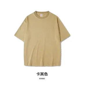 Evertop OEM-Camiseta de manga corta Retro holgada de gran tamaño para primavera y verano, 285G