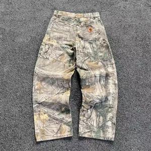 Pantalones Vaqueros y Pantalones Deportivos de Mezclilla para Hombre en Estilo Cargo Holgado o Estampado de Camuflaje Digital con Bolsillos Laterales - Product Image 2