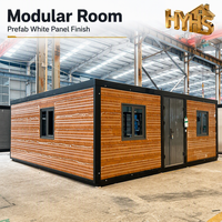 Casa Contenedor Expandible de 20 pies con Techo Plano y Doble Ala, Dos Dormitorios, Baño Completo, Ventanas Corredizas, Apartamento Modular Moderno, Hotel