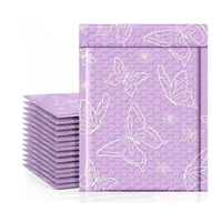 Enveloppes à bulles écologiques violettes imperméables pour envoi express, sacs d'expédition pour vêtements et maquillage, épaisseur 2,5 mil, protection renforcée