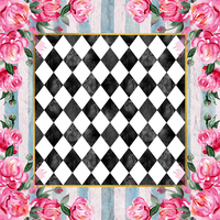 Tapis de jeu de mahjong américain de 31,5 pouces, tapis de table en caoutchouc, motif floral à carreaux rose pivoine