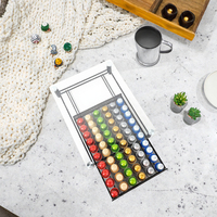 Tiroir de rangement pour capsules de café avec dessus en verre, support en fer pour dosettes Nespresso, organisateur de rangement pour la cuisine