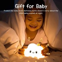 Nouvelle lampe de chevet LED tactile rechargeable en silicone, motif nuage coloré, moderne, pour chambre d'enfant, taille moyenne