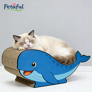 Wholesale Blue Whale Shape Modern <strong>Cat</strong> Scratcher Board Eco-Friendly Corrugated Cardboard Sustainable Durable Carton Packaging - Product Image 6
