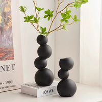 Vase de table moderne en porcelaine noire, écologique, cuit à haute température, pour décoration intérieure, centre de table, mariage, dîner, salon