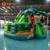 Ceyu Ensemble de trampolines gonflables avec toboggans et château gonflable à thème animal pour jardin