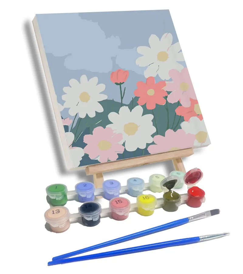 Pintura Por Números Kit Pintura A Óleo DIY Margarida Flores Fácil Colorir Para Art Picture On Canvas Home Simple Life Wall Ornaments