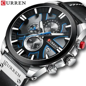 CURREN นาฬิกาควอตซ์8346,นาฬิกาควอตซ์สายหนัง Oem นาฬิกาสปอร์ต Relojes Hombre Lujo