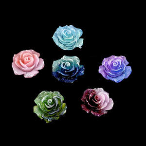 CHENXI Breloques <span class=keywords><strong>en</strong></span> résine <span class=keywords><strong>en</strong></span> forme <span class=keywords><strong>de</strong></span> fleur <span class=keywords><strong>de</strong></span> rose dégradée, style baroque, à dos plat, pour loisirs créatifs - Product Image 3