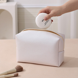 Neceser de Viaje de Cuero PU para Mujer con Logotipo Personalizado, <span class=keywords><strong>Bolsa</strong></span> de Aseo <span class=keywords><strong>Impermeable</strong></span> con Cierre para Maquillaje - Product Image 5