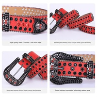 Nouveau clouté Punk Hip Hop Style ceinture décorative squelette crâne fille garçon mode strass ceinture Cinturon