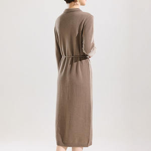 <span class=keywords><strong>Robe</strong></span> <span class=keywords><strong>mi</strong></span>-<span class=keywords><strong>longue</strong></span> en tricot à col polo en pure <span class=keywords><strong>laine</strong></span> <span class=keywords><strong>Robe</strong></span> <span class=keywords><strong>pull</strong></span> à revers pour femme - Product Image 3