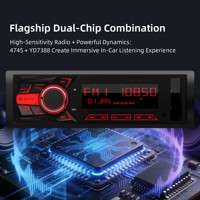 Radio Estéreo MP3 1DIN para Auto, Bluetooth, Manos Libres, 5V RCA, 6 Canales, Ecualizador de 32 Bandas, X Bass, USB, AUX