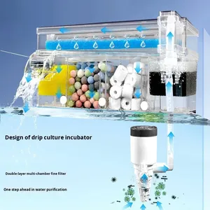 2026 Nieuwe 3-in-1 Multifunctionele Aquariumfilterbox Stille Waterval <span class=keywords><strong>Aquarium</strong></span> Hang-on Filter voor Kleine Visbakken - Product Image 1