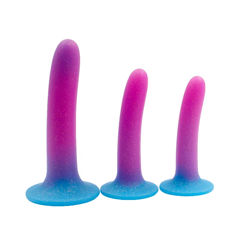 sex toys different size soft Silicone small gradient metal purple colorful dildo set for girls