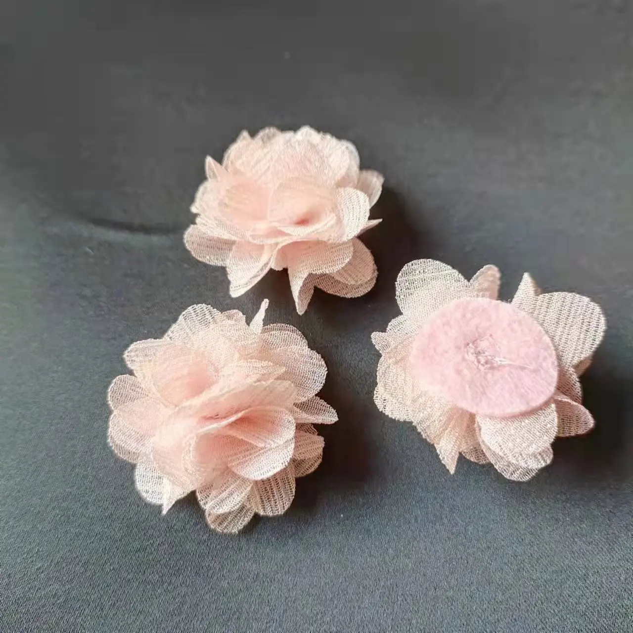 3.5cm Mini Chiffon Fabric Flower For Wedding Invitation,Small Artificial Flowers For Dress Decoration
