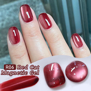 UR SUGAR Esmalte de Gel Ojo de Gato Rojo Borgoña de 15ml con Logo Personalizado, Cuentas de Cristal de Cereza, Gel Magnético para Uñas, Barniz para Salón de Manicura - Product Image 3