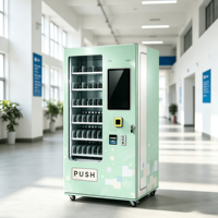 Distributeur automatique commercial intelligent de snacks et boissons réfrigérés, distributeur automatique en libre-service, combo commercial, paiement par carte de crédit
