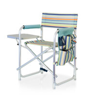 Chaise de camping portable avec porte-gobelet, dossier en maille respirante, capacité 300 lb
