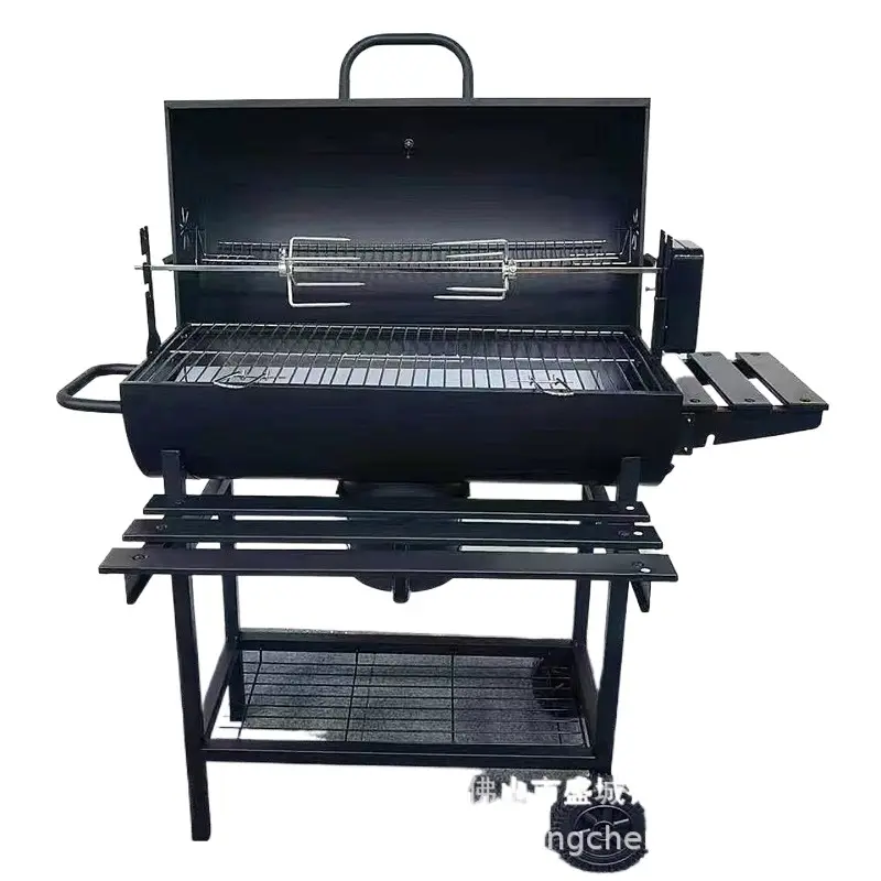 Drum minyak hitam barel luar ruangan memasak roaster kompor Barbeque Grill luar ruangan perokok oven Grill Bbq arang rotisserie grill