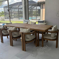 Mobilier d'extérieur moderne Chaises de table à manger de luxe amovibles et personnalisables Table à thé Table à manger en teck