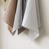 Ensemble vaisselle écologique serviette rectangulaire uni gaufré coton torchon serviette de cuisine